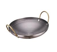 Jiuvaso Wok en Acier Inoxydable, Casserole pour Fondue Chinoise, Ustensiles de Cuisine, à Shabu, Casserole pour Fruits de Mer, Randonnée, Nouilles, Pi, 8 Pouces