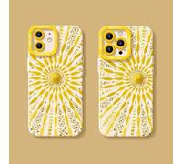 JiuWang [Lot de 2] Coque pour iPhone 16 Pro Max, Design Soleil, Blanc Jaune