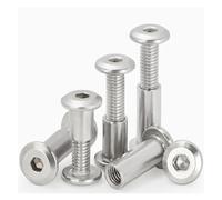 jiuxinyun Écrou de meuble en acier inoxydable 304, M3 ~ M8, avec vis, attelle hexagonale plate, combinaison d'écrous, Album, livre de comptes, 5 à 10 pièces((OD8mm) m6x20 5pcs)