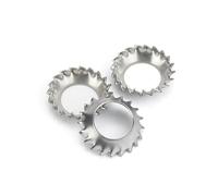 jiuxinyun Rondelle de verrouillage conique dentelée en acier inoxydable 304, entonnoir à dents externes, rondelle en forme de scie, rondelle de verrouillage M3 M4 M5 M6 M8 M10, 10 à 50 pièces(20pcs M6
