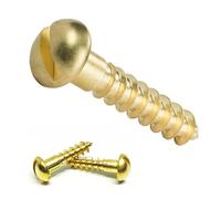 jiuxinyun Vis à bois à tête ronde en laiton massif M2 M3 M4 M4 M5 M6, entraînement à fente, vis à bois autotaraudeuses, fixation entièrement filetée, 20 pièces(M5 x 20mm)