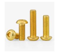 jiuxinyun Vis Ti Glod M2 M2.5 M3 M4 M5, tête de bouton ronde plaquée titane doré, vis à douille hexagonale longueur 5-30mm 5-10 pièces(M2.5x8mm 10pcs)