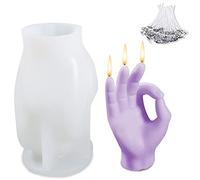 jiuzcare Moule De Bougie De Geste Je T'Aime Gestes De Bougie Hand Gesture Candle Mould Silicone Candlehand Hand Gesture Candle Diy Creative Gesture Epoxy Mould 3D En Forme De Bricolage Artisanat, OK