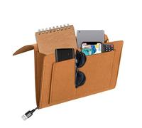 jiuzcare Organisateur De Chevet Canapé Accoudoirs Organisateur Range Telecommande Canape Vide Poche Lit Poche De Lit Sac De Rangement De Chevet Chevet à Suspendre Housse Rangement Bureau, Marron