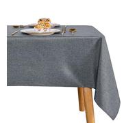 JIUZHEN Nappe Aspect Lin Lavable de Table Anti-tâche Protection de Exterieur Imperméable pour Salle à Manger Jardin Fête Mariage Maison 135x160cm Gris