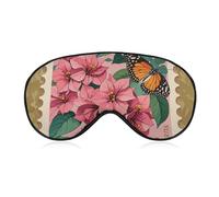 Jiuzhong Masque de sommeil Jiuzhong Ge Hua et papillon avec sangle réglable pour les yeux Masque de voyage pour les yeux Cache-yeux Doux Patchs pour dormir Yoga