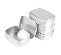 JIVIMOCO Lot de 4 boîtes de rangement en aluminium - Pour cartes à - En métal - Avec couvercle - 9,8 x 7,2 x 3 cm