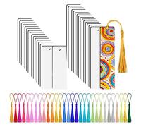JIVIMOCO Marque-page pour sublimation de 30 pièces, espaces vides pour sublimation avec 30 glands colorés pour marque-pages DIY projets