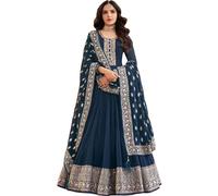 JIVRAJ FASHION Butterfly Net Sharara salwar Kameez Prêt-à-porter Costume Shalwar Heavy Dupatta Indian Pakistani Outfit Dress Palazzo Embroidery Work (Choix 1, XXL UK 18 Buste 46 Taille 42 Hanches 48)