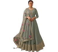 JIVRAJ FASHION Prête à porter indienne pakistanaise longue Anarkali Shalwar Kameez costumes femmes porter des robes de mariée spéciales Eid Anarkali Salwar Kameez robe robe, gris, 64