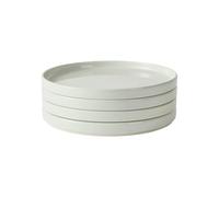 Jiwoo Beira Assiettes plates 8 pouces, gris clair brillant, lot de 4, version basique