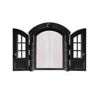 Jiwyunlu Chatières pour chats - Cadre d'entrée anti-évasion pour chiot,Chatière extérieure style français à double panneaux, 24,00 x 27,51 x 7,19 cm - Pour chambre garage intérieur mur extérieur porte