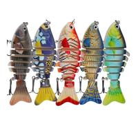 Jiwyunlu Leurres Nageurs pour la Pêche de la Perche - Leurres de Pêche Imitation 7 Articulations - Swimbaits Souples pour la | pour Eau Douce et Eau Salée, Lancé, Glace, Rivage, Camping, Étang