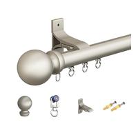JixCJHj Aluminum Tringle à Rideaux avec Embouts Ronds Système Silencieux avec Rouleaux Robustes,Obscurcissant pour Salon, Salle de Bain, usines de Rideaux,Separation de Piece(Gold,2.7m(8.6ft))