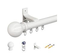 JixCJHj Aluminum Tringle à Rideaux avec Embouts Ronds Système Silencieux avec Rouleaux Robustes,Obscurcissant pour Salon, Salle de Bain, usines de Rideaux,Separation de Piece(White,4.1m(13.5ft))