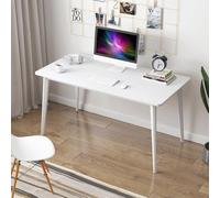 JixCJHj Bureau d'ordinateur, Table de Bureau ，Informatique Tables d'Étude ，Bureaus Ordinateur，Montage Facile,Stabilité Maximale，pour Télétravail, Salon,(White,140 * 70cm(55 * 28in))