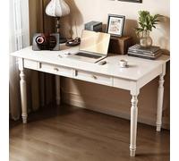 JixCJHj Bureau d'ordinateur, Tables de Bureaus ，Informatique Table d'Étude，avec tiroirs, Montage Facile, Robuste，pour Etudier Travailler Chambre Domicile(White,80 * 60cm(31 * 24in))
