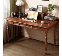 JixCJHj Bureau d'ordinateur, Tables de Bureaus ，Informatique Table d'Étude，avec tiroirs, Montage Facile, Robuste，pour Etudier Travailler Chambre Domicile(Walnut,80 * 60cm(31 * 24in))