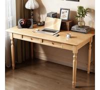 JixCJHj Bureau d'ordinateur, Tables de Bureaus ，Informatique Table d'Étude，avec tiroirs, Montage Facile, Robuste，pour Etudier Travailler Chambre Domicile(Wood,100 * 60cm(39 * 24in))