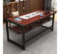 JixCJHj Bureau Gaming,Bureau Gaming,et postes de Travail,Bois,Montage Facile,avec Rangement,Stabilité Maximale,pour Télétravail, Salon,(Teak,120 * 60cm(47 * 24in))