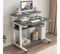 JixCJHj Bureau Gaming Racing,Table Gaming，Bureaus Informatique Bracket ，Montage Facile,avec Rangement，avec Étagère，pour Etudier Travailler Chambre Domicile(Gray,60 * 58cm/24 * 23in)