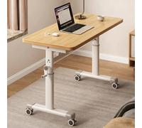 JixCJHj Bureaus Gaming，Petit Bureau d'ordinateur，Bureau Debout réglable en Hauteur，Montage Facile,Réglable en Hauteur，sur Roues,Table pour Etudier, Jouer et Travailler(Natural,100 * 60cm(39 * 24in))