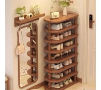 JixCJHj Étagère de Chaussures de Rangement ，Meuble à Chaussure，Portant de Stockage à l'Entrée，Compartiment Ouvert,Montage Facile ， pour Entrée, Couloir, Vestiaire(Walnut,114cm/45in)
