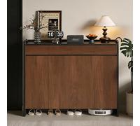 JixCJHj Meuble à Chaussures 2 Portes Battantes, Étagère à Chaussure,avec 2 Tiroir,Étagère de Rangement Modulable, Porte,Montage Facile ， pour Entrée, Couloir, Vestiaire(140cm/55in)