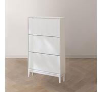JixCJHj Meuble à Chaussures，Rangement Armoire à Chaussuress ，avec 3 Abattants,Montage Facile ，Portes cannelées，avec Porte ，rangements étroit pour entrée ou Couloir(White,50cm/20in)