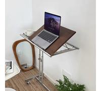 JixCJHj Petit Bureau d'ordinateur，Bureaus Gaming，Table d’Ordinateur,Réglable en Hauteur,sur Roues, Robuste，Tables Informatique pour étudier pour Petits espaces Chambre(Walnut)