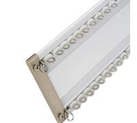JixCJHj Plafond Rail pour Rideaux,2 Voies with Mute Track,Obscurcissant,Robustes,Charge Lourde,pour Rideaux/Rails de Rideau de Douche/Séparateurs de Pièces(White,5.5m(18ft))