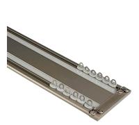 JixCJHj Plafond Rail pour Rideaux,2 Voies with Mute Track,Obscurcissant,Robustes,Charge Lourde,pour Rideaux/Rails de Rideau de Douche/Séparateurs de Pièces(Champagne,5.5m(18ft))