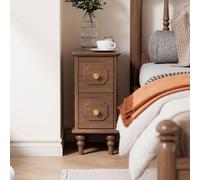 JixCJHj Table de Chevet Étroite，Chevets de Lit，Tables de Nuit Moderne，avec Rangement, Pieds en Bois,Assemblage sans Outils,Meuble en Bois， pour Chambre à Coucher, Salon, Bureau(Walnut,45cm/18in)