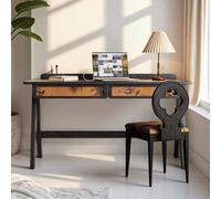 JixCJHj Table d'écriture, Bureau d'ordinateur pour Chambre à Coucher, Bureau Gaming，avec tiroirs, Montage Facile,Robuste ，Table pour Etudier, Jouer et Travailler(Black,100 * 60cm(39 * 24in))