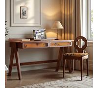 JixCJHj Table d'écriture, Bureau d'ordinateur pour Chambre à Coucher, Bureau Gaming，avec tiroirs, Montage Facile,Robuste ，Table pour Etudier, Jouer et Travailler(Antique,100 * 60cm(39 * 24in))