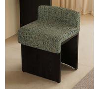 JixCJHj Tabouret de Maquillage Pouf, Repose-Pieds pour Vanité,Tabourets de Coiffeuse，avec Dossier，Pieds Antidérapants,Pieds en Bois Massif,pour Chambre, Cuisine, Salle à Manger(Green,Black)