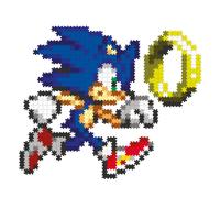 Jixelz remix sonic et anneau 700 pièces - Alliez puzzle et pixels multicolore TU
