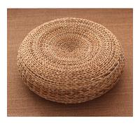 JIXINHEKEJI Oreiller Au Sol Tissé Rond, Coussin De Siège Plat en Paille, Tapis De Pouf De Plancher Fait à La Main, Coussin De Siège Naturel Décor du Salon Boho(Size:Grand,Color:Style 2)