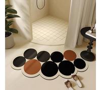 JIXINHEKEJI Tapis De Douche, Tapis Absorbant Irrégulier pour Salle De Bain, Tapis De Salle De Bain Incurvé Antidérapant à Séchage Rapide(Size:20x32in,Color:Noir)