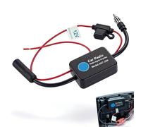 JIXLOUR Amplificateur d'antenne FM Universel 12V pour Voiture - Gain élevé de 25 DB - Bruit réduit - avec Colle et Clip Rouge - Compatible avec Tous Les autoradios FM