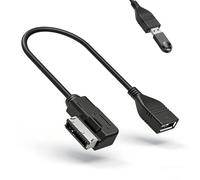JIXLOUR Câble Adaptateur USB MMI pour Audio Compatible avec Audi Q3/A1, câble AUX Interface multimédia MP3 pour VW,pour TT, Golf, pour Passat B7, pour Touareg, 30 cm/11,81 Pouces