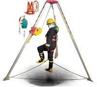 JIXYLN Kit de Sauvetage réglable en Espace confiné Trépied de Sauvetage en Espace confiné Trépied d'entrée en Espace confiné pour tête de puits/égout/grottes, kit de trépied de Sauvetage d'urgence