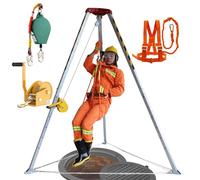 JIXYLN Kit de Sauvetage réglable pour Espace confiné, trépied de Sauvetage d'urgence, treuil de 1 200, 1 800 et 1 122,8 kg, kit de trépied pour Espace confiné pour Tunnel de puits d'égout, trépied