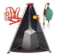 JIXYLN Kit de Sauvetage réglable pour Espace confiné, trépied pour Espace confiné, treuil Robuste de 1 200, 1 800 et 1 122,8 kg, Outils de Sauvetage Incendie pour puits d'exploration, Tunnel, égout