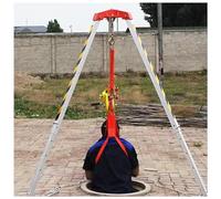 JIXYLN Kit de trépied pour Espace confiné, Levage et Sauvetage, trépied pour égouts, pour puits Profonds, Support de Pied rétractable et câble de treuil de 98'/82'/65', sans Dispositif antichute -