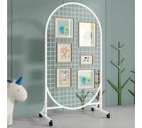 JIXYLN Panneau Mural grillagé sur Pied, présentoir Mobile pour Exposition d'art avec roulettes, Tour de Panneaux grillagés avec Base Triangulaire, pour commerces de détail, Maisons, Salons profess