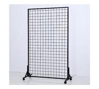 JIXYLN Présentoir grillagé pour présentoir de Vente au détail, Panneau d'affichage Plat en Maille grillagée avec roulettes, Noir, 50 x 160 cm, unité de Rangement pour présentoirs de marché et clois
