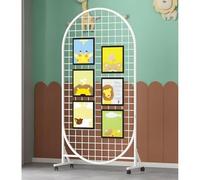 JIXYLN Présentoir Mural grillagé, Grille Murale Mobile en métal sur Pied, Tour de Panneaux grillagés avec Base Triangulaire, pour Foire Artisanale, Mariage, fête