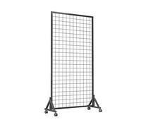 JIXYLN Présentoir Mural grillagé sur Pied, Panneau d'affichage en Maille pour la Vente au détail, Support Mural grillagé avec roulettes, Solutions de Rangement pour magasins, marchés et foires
