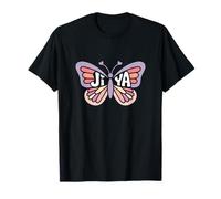 Jiya Papillon - Word Art personnalisé avec nom Mignon T-Shirt
